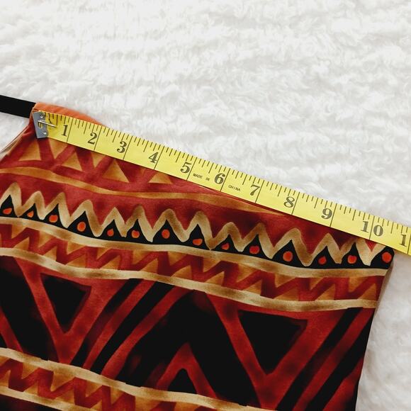 Blouse Size L Reversible Tribal Rust Copper Festival Boho Global Fall Festival - Picture 4 of 7